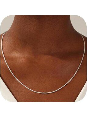 Elegant S925 Sterling Silver Box Necklace for Women - 1mm/1.5mm/2mm Options